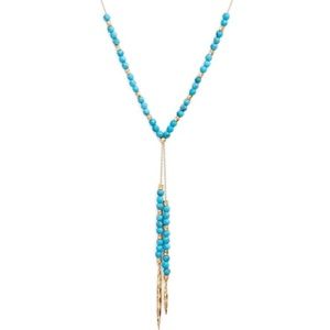 Brand New Gorjana Turquoise Stone Necklace in Gold
